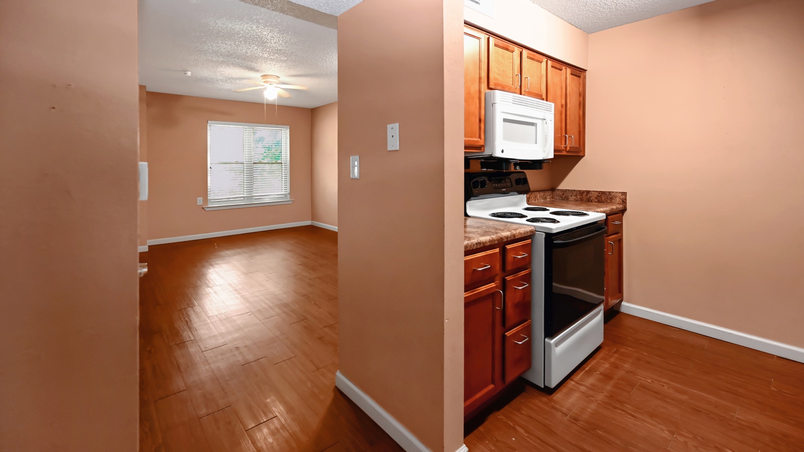 Inglewood Manor apartment kitchen and living area